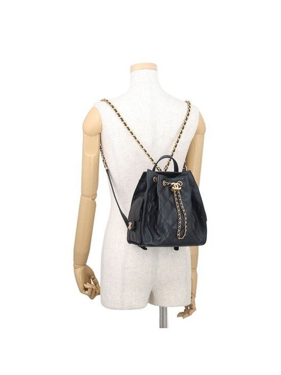 Chanel Backpack 25 Quilted CC Logo Caviar Leather main image 7